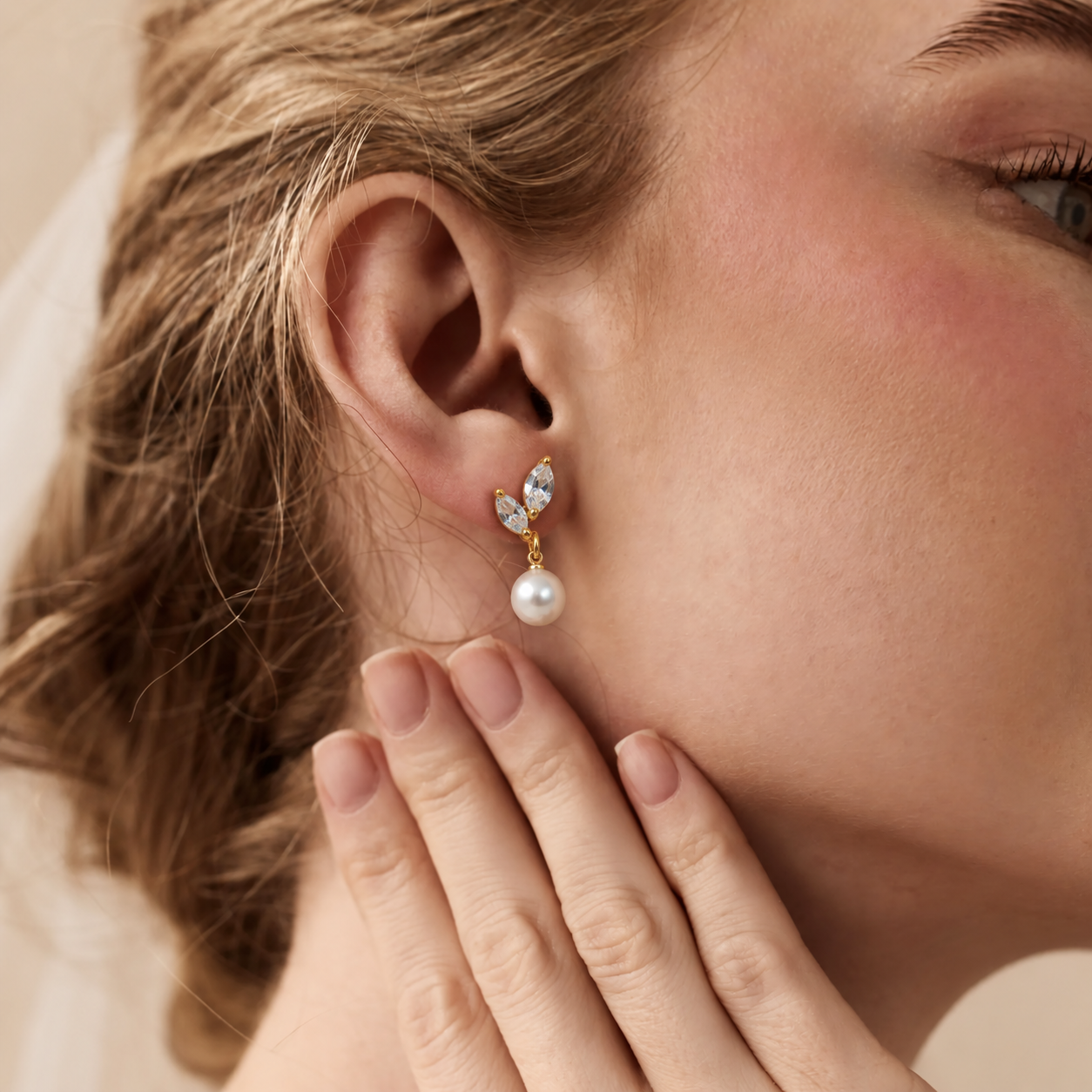 Marquise Pearl Drop Earrings