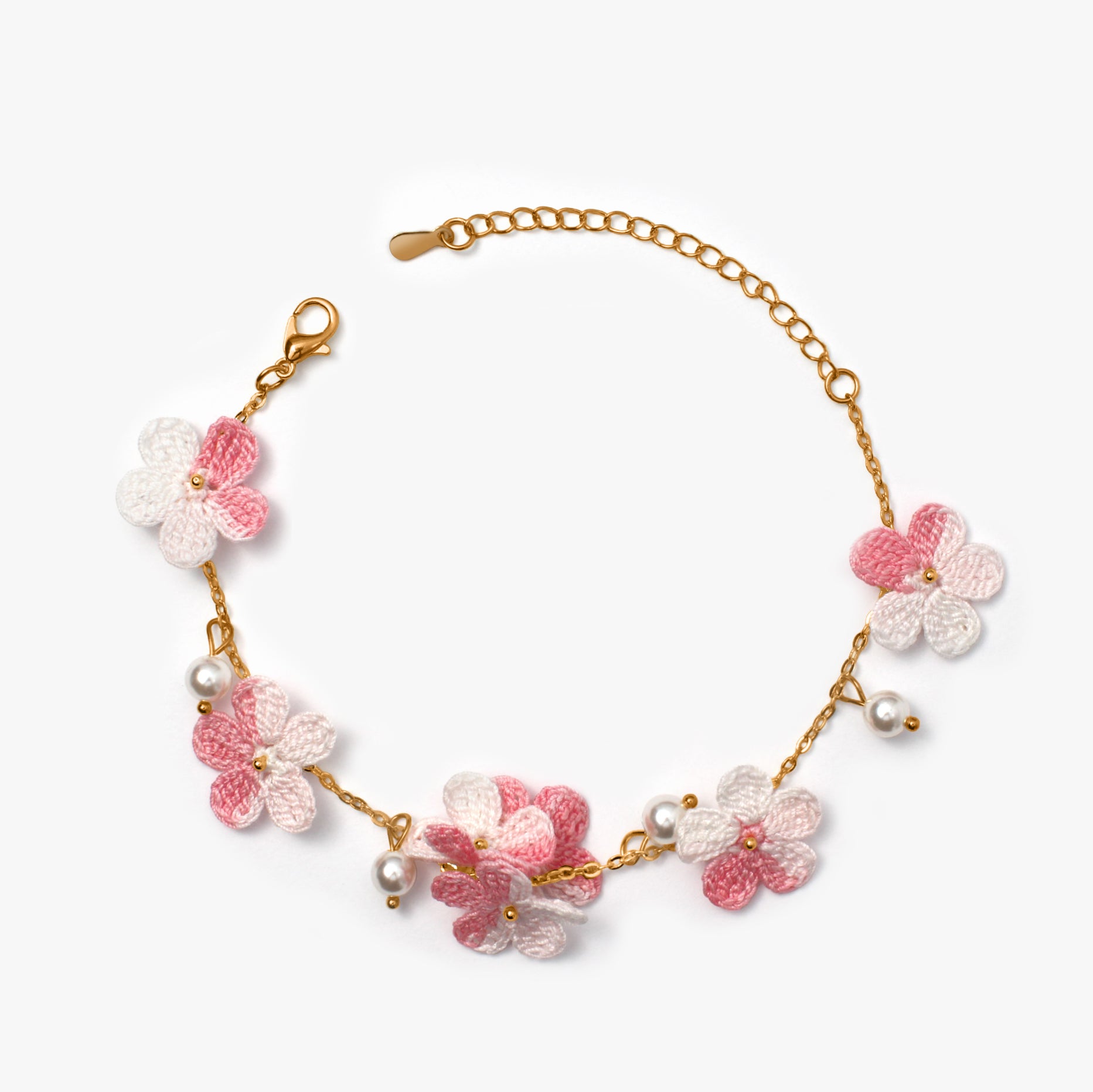 Pink Blossom Pearl Bracelet