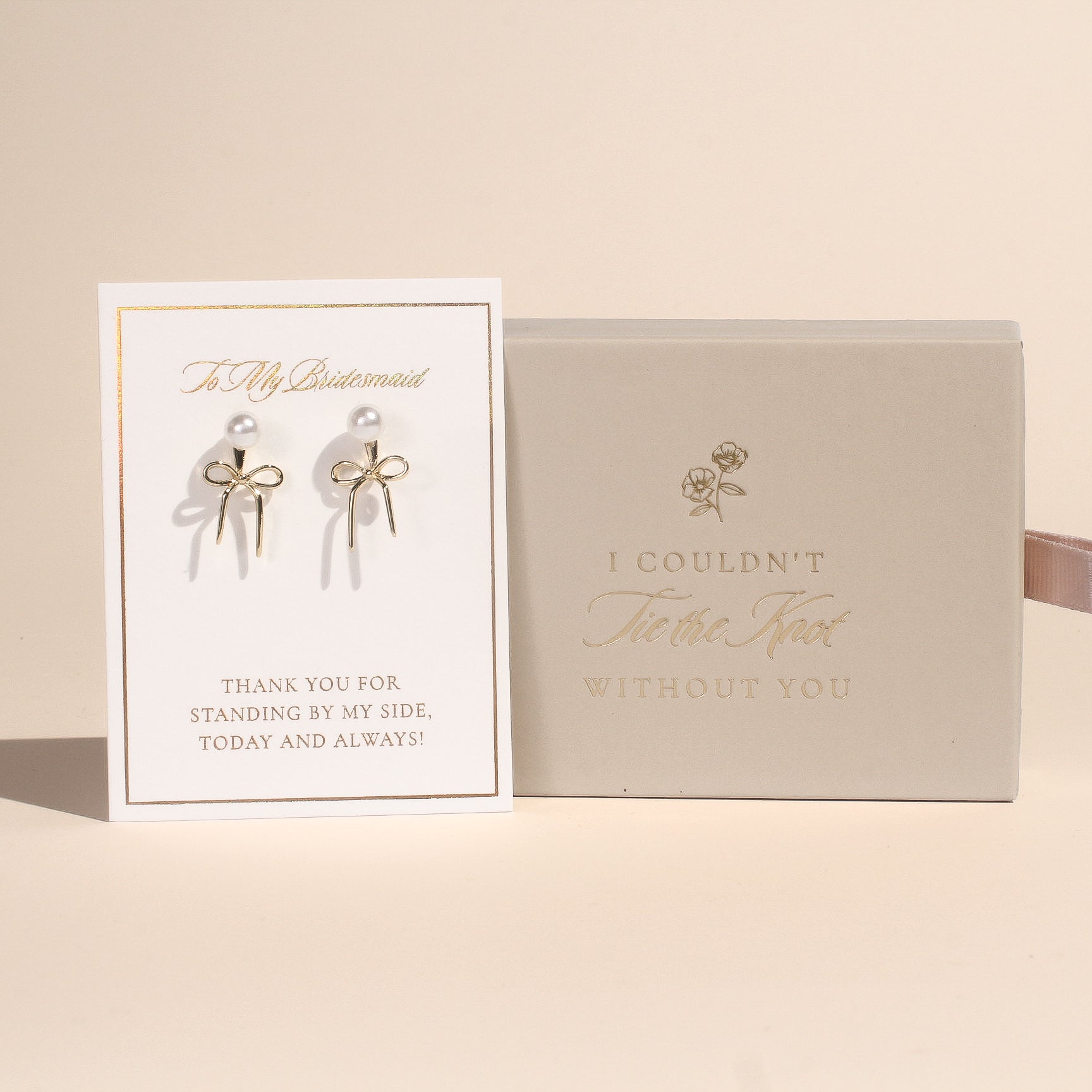 Bow Pearl Dainty Earrings