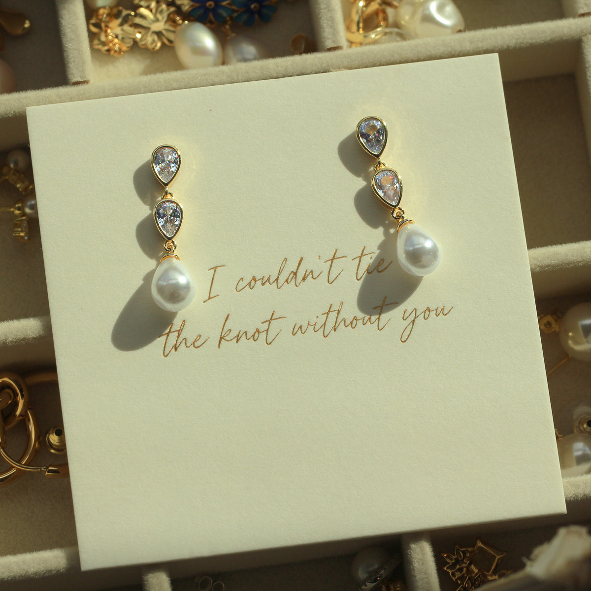 Double Teardrop Pearl Earrings