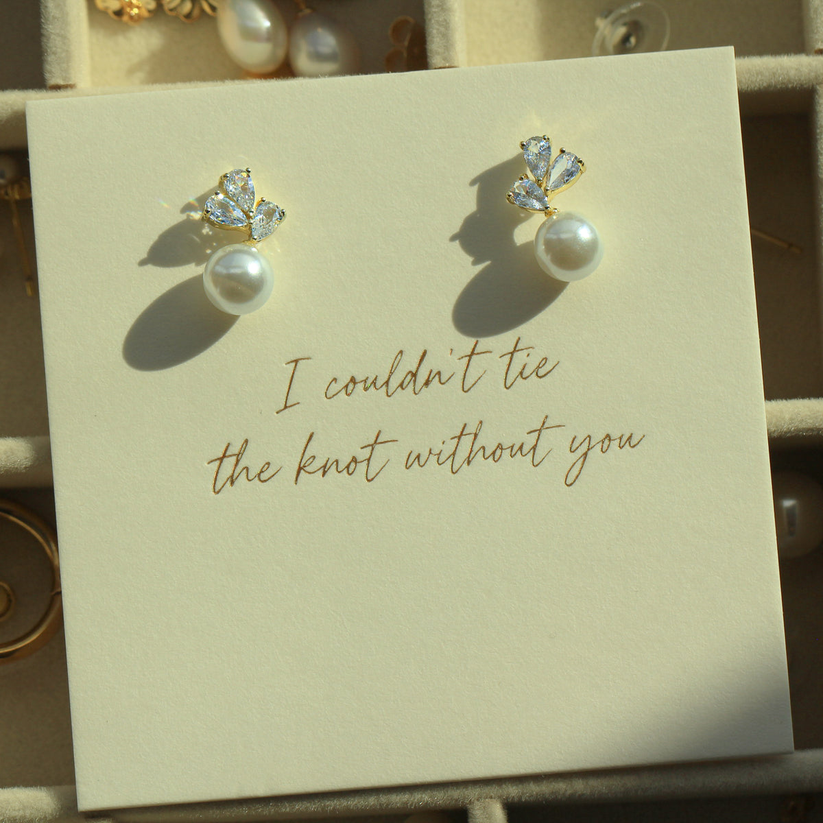 Pearl Petal Stud Earrings