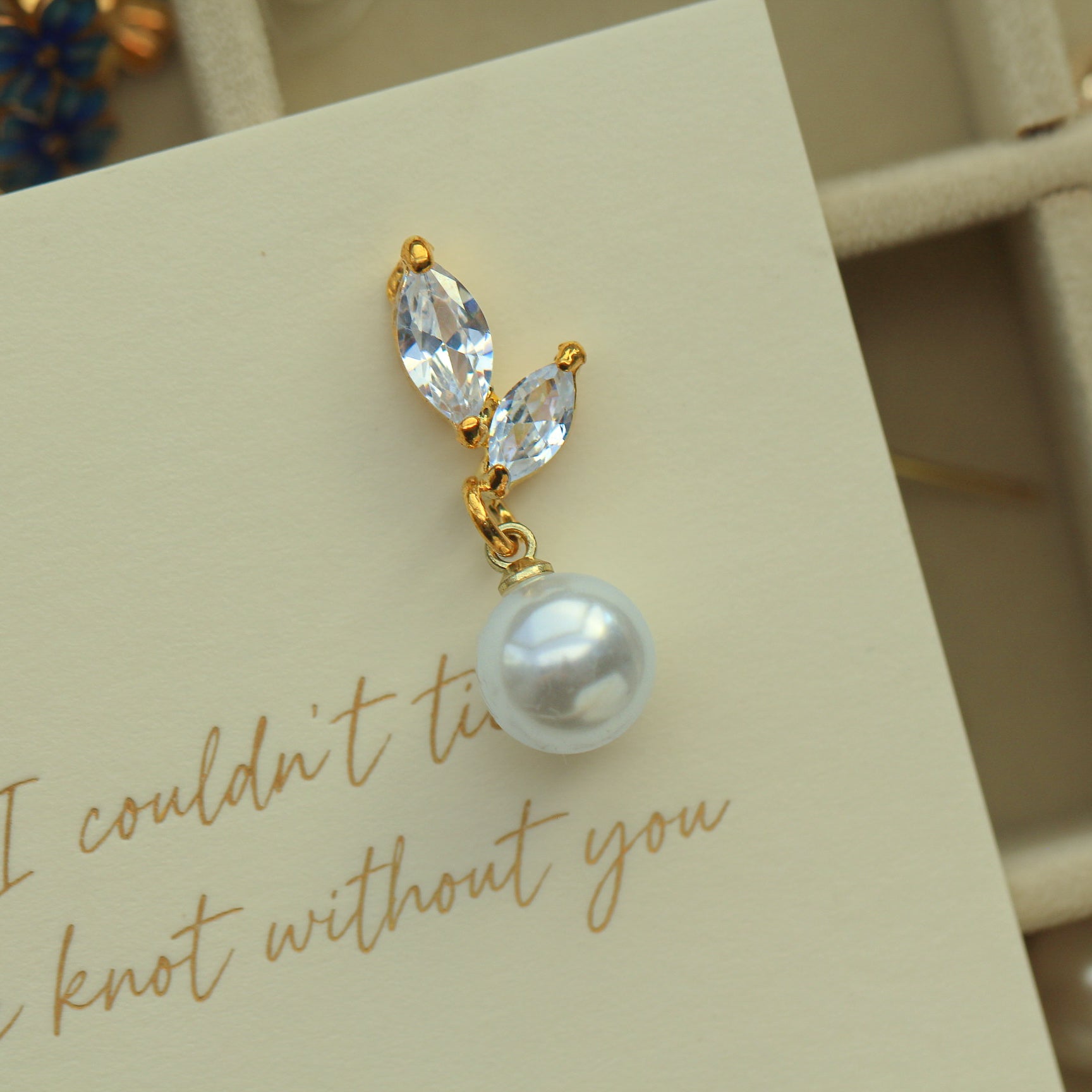 Marquise Pearl Drop Earrings
