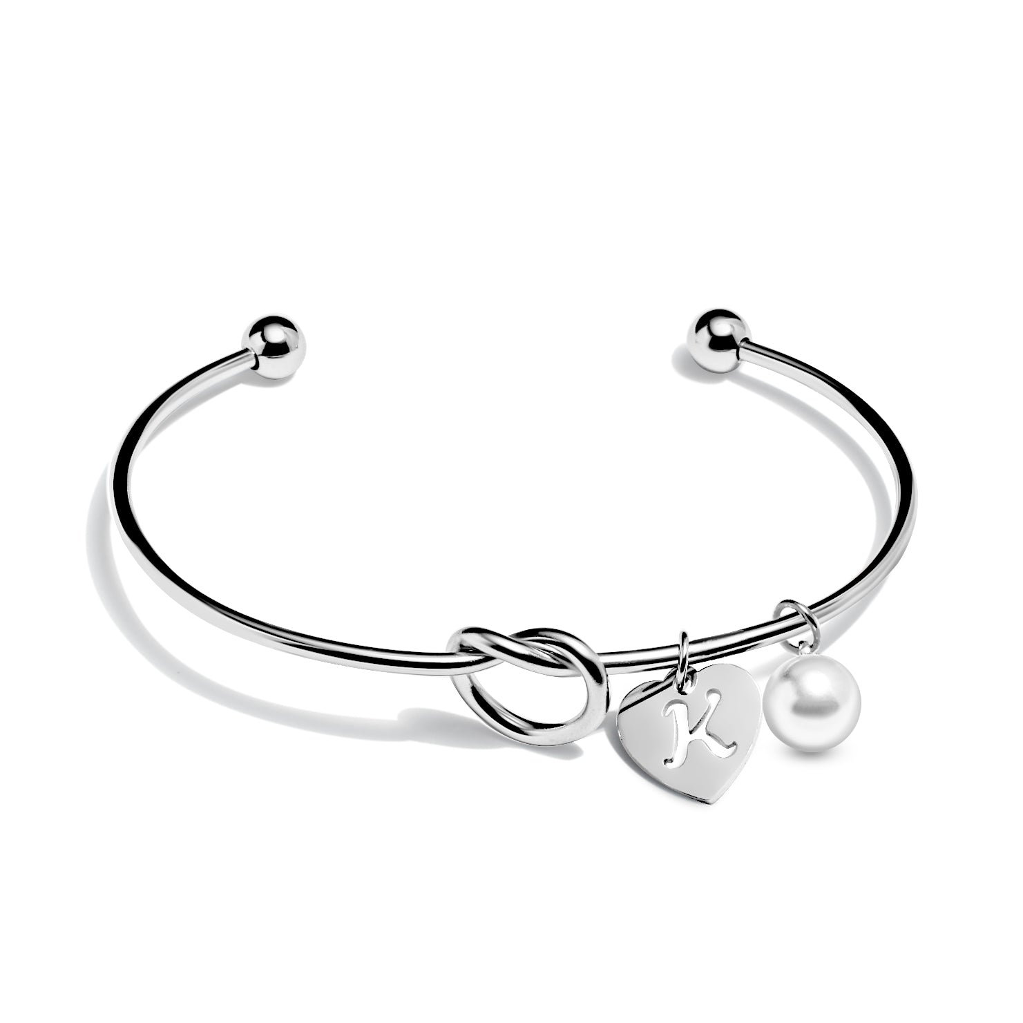 "Tie The Knot" - Pearl Heart Bangle