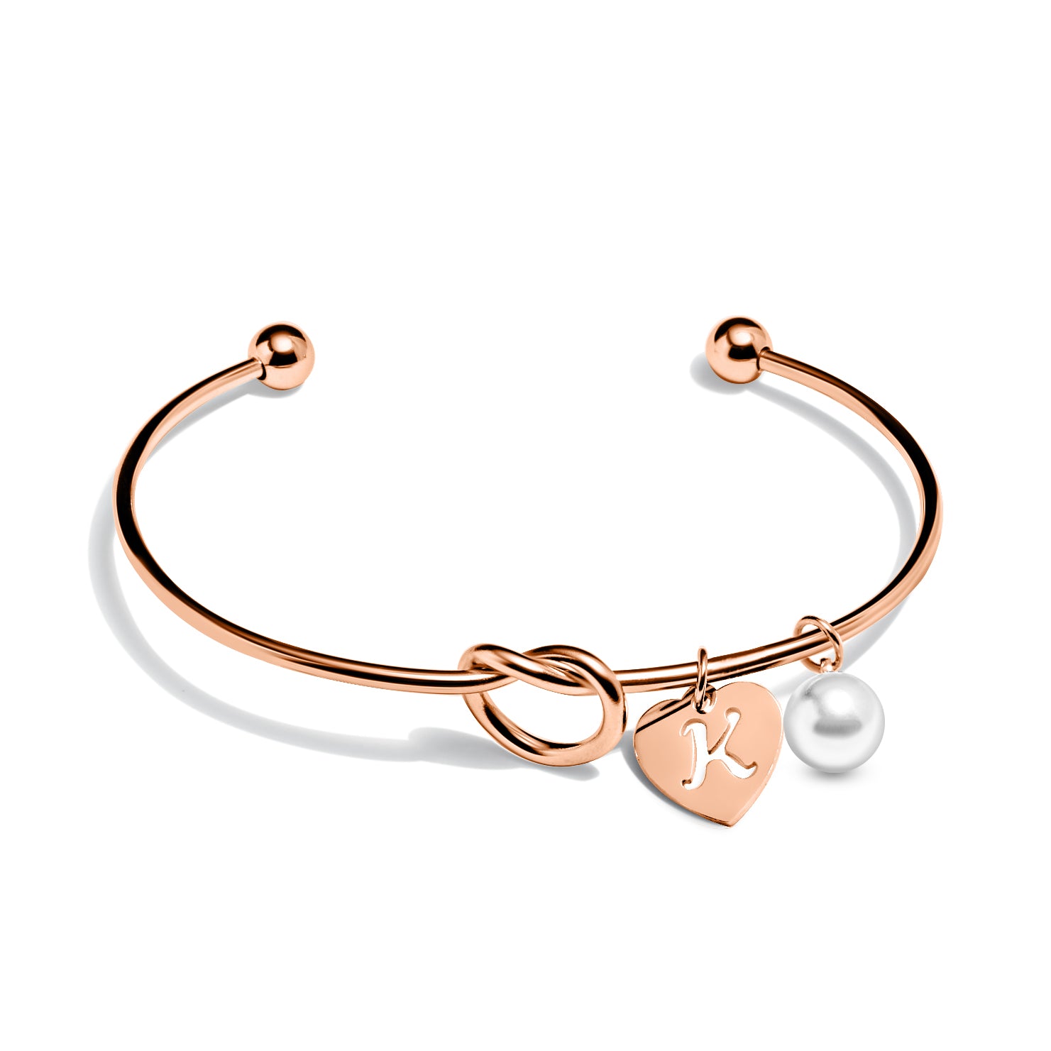 "Tie The Knot" - Pearl Heart Bangle