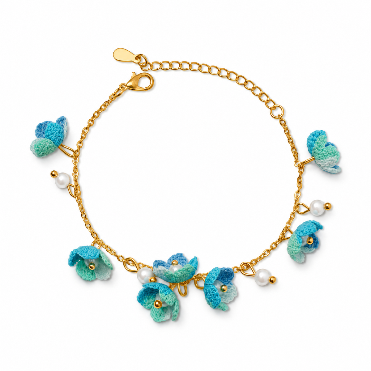 Bluebell Flower Pearl Bracelet