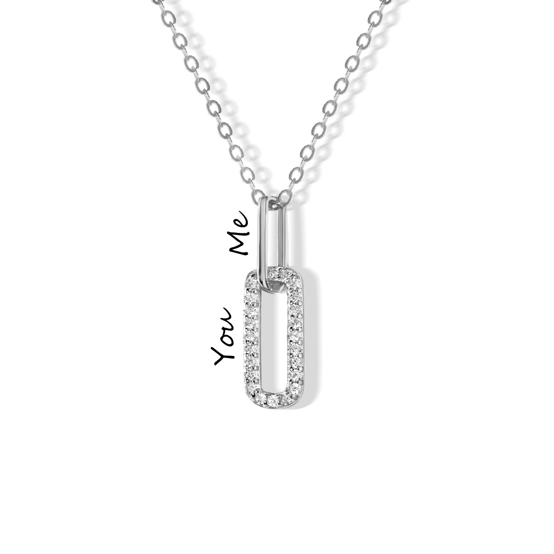 Dainty Pave Clip - Necklace