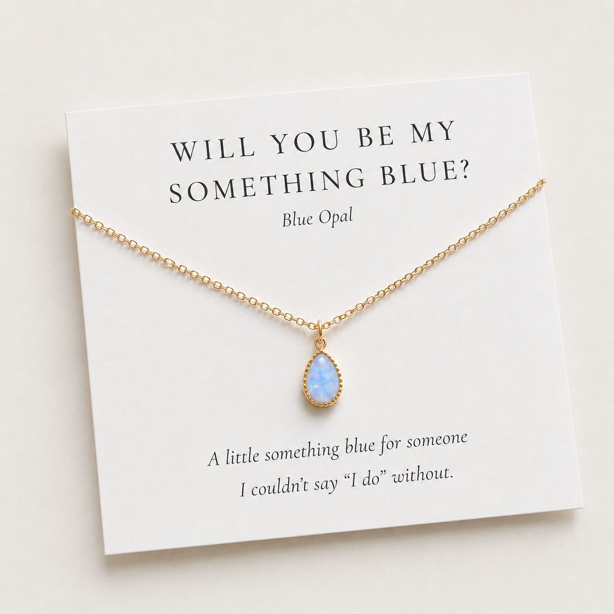 Will you be my something blue - Opal Necklace