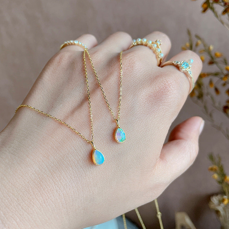 Will you be my something blue - Opal Necklace