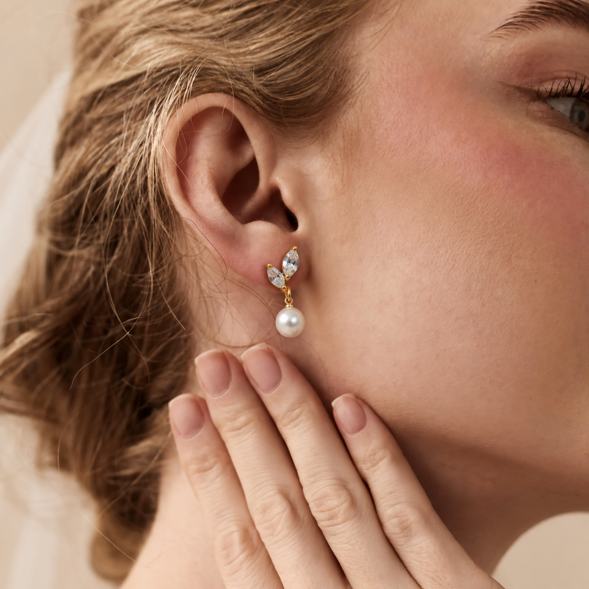 Marquise Pearl Drop Earrings