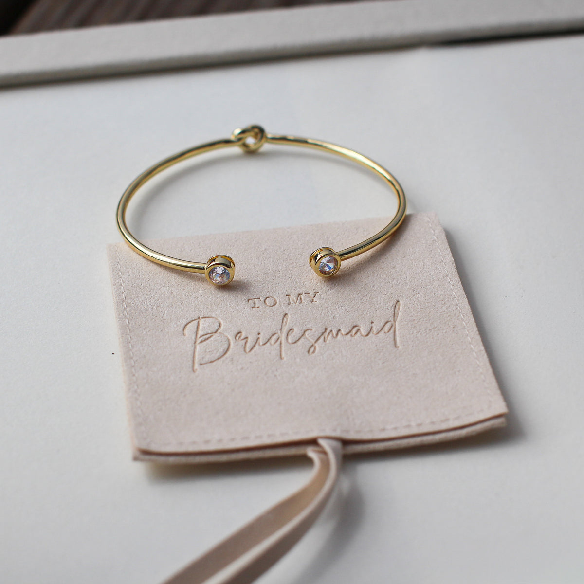 Knot Bangle & Pearl Earrings Set