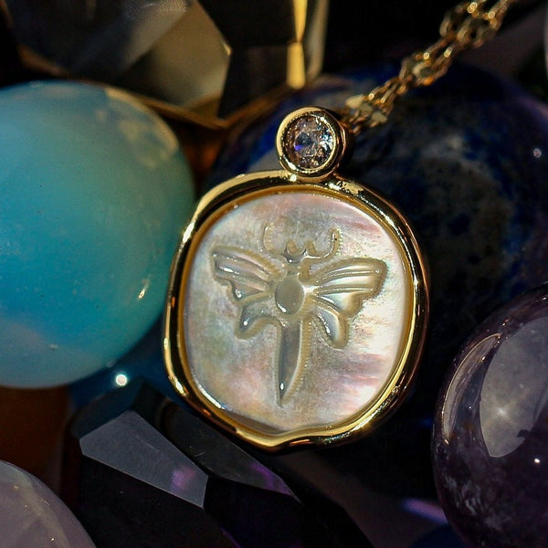 Mayfly Necklace Mother of Pearl