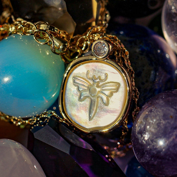 Mayfly Necklace Mother of Pearl
