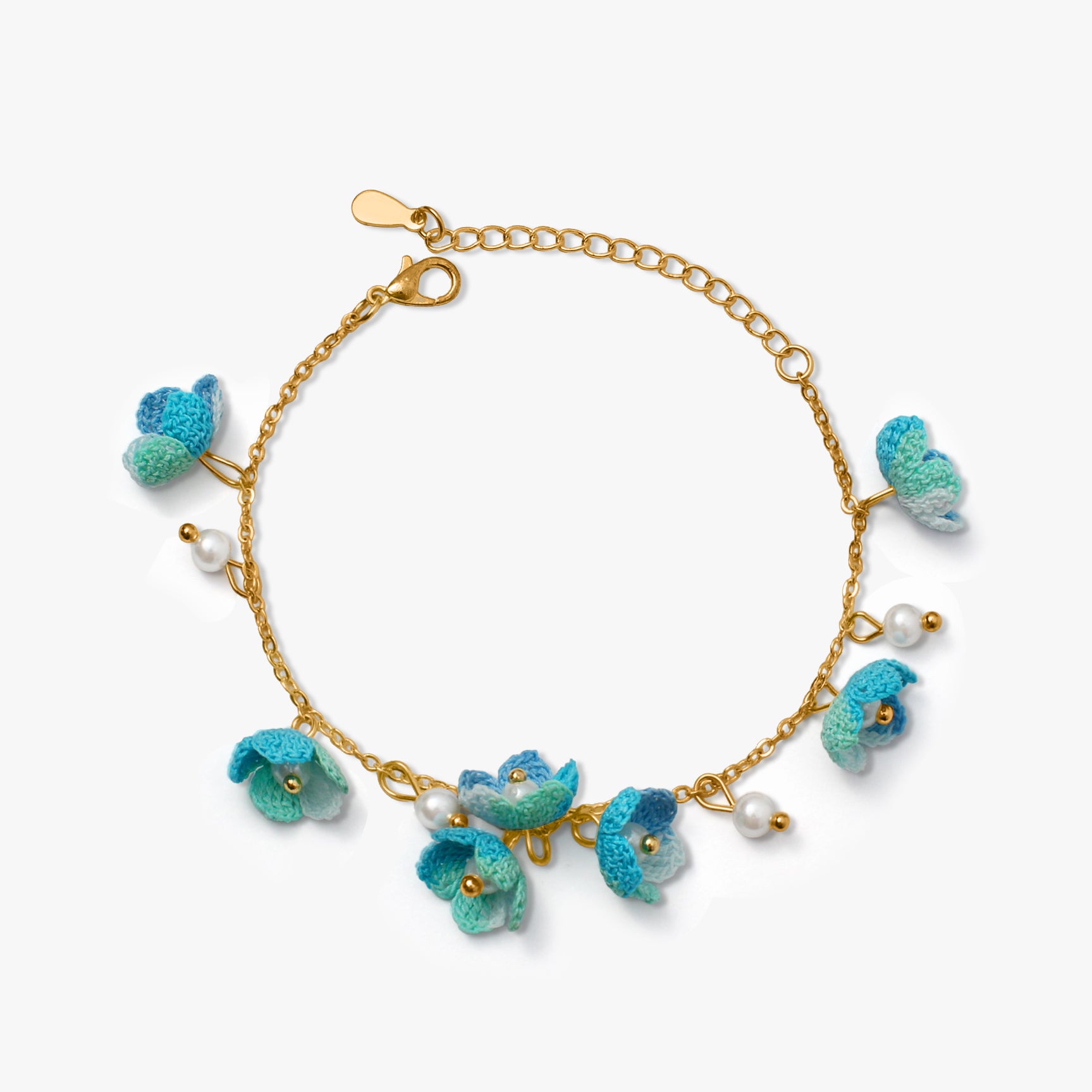 Bluebell Flower Pearl Bracelet
