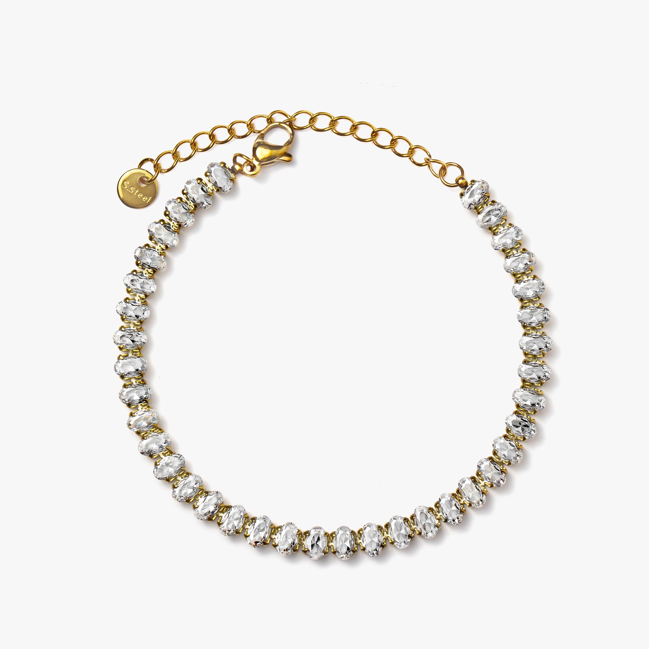 Oval Cut Crystal Tennis Bracelet