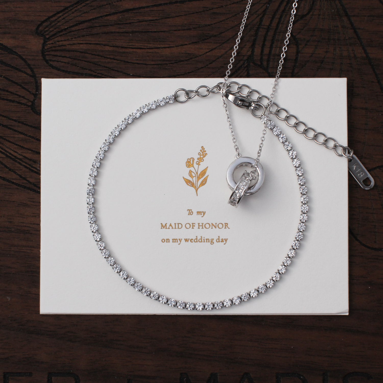 Baguette hoops - Necklace & Bracelet Set