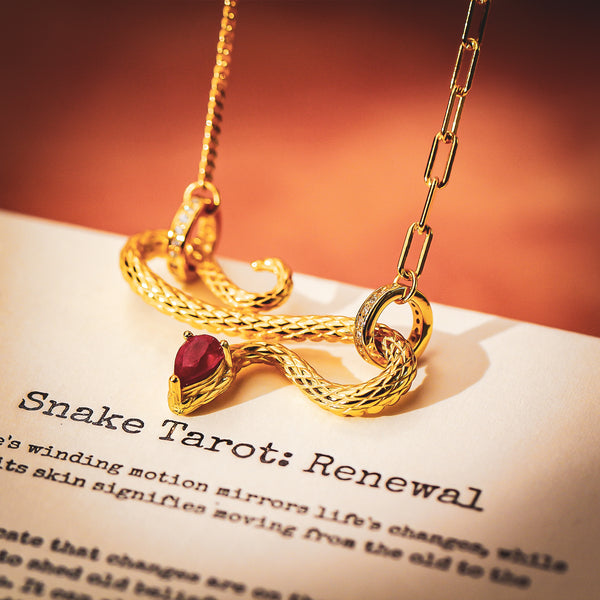 Ruby Snake Tarot - Necklace
