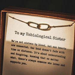 To My Unbiological Sister - "Linked for life" Necklace