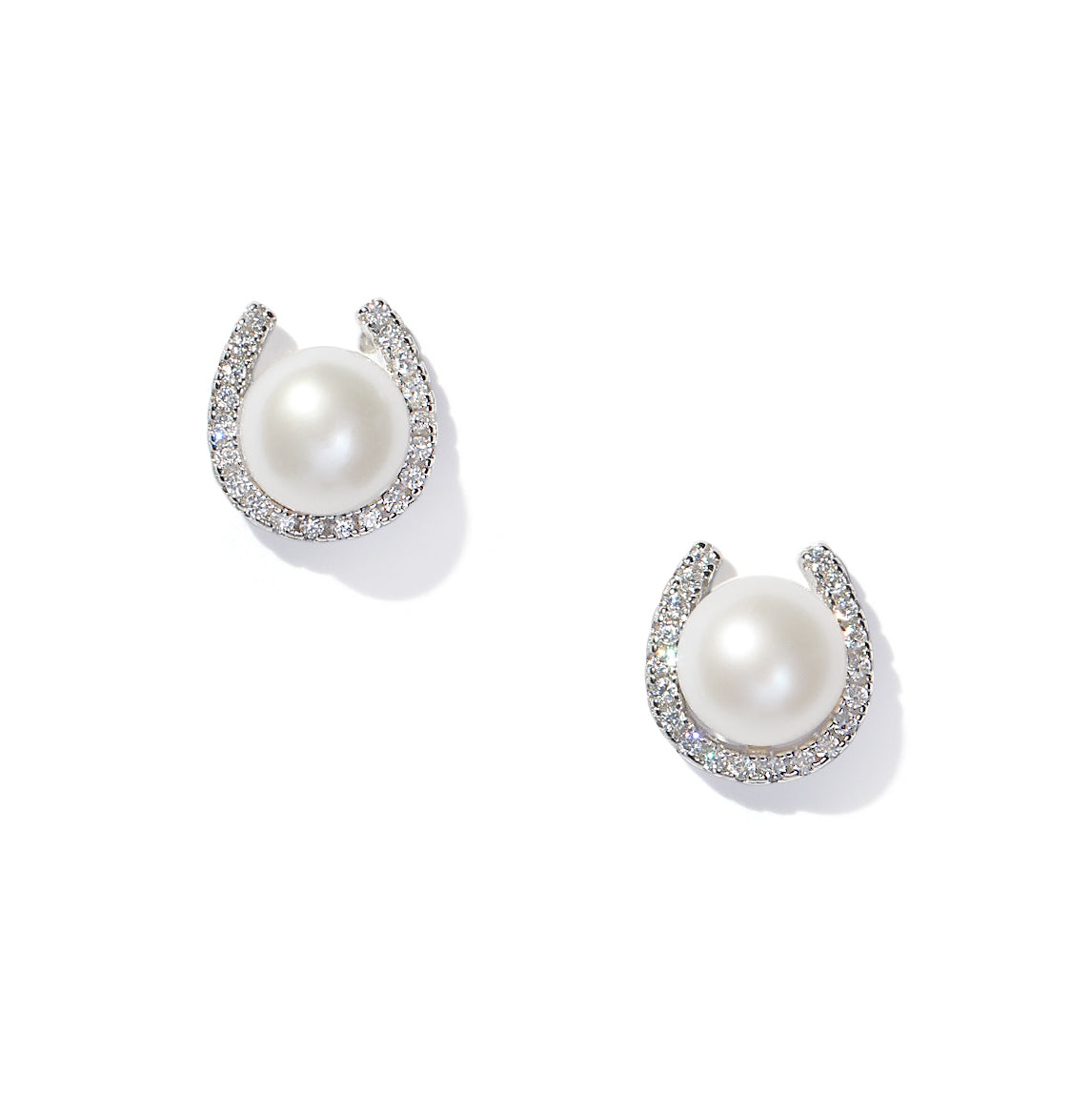 Lucky Horse Shoe Pearl Earrings