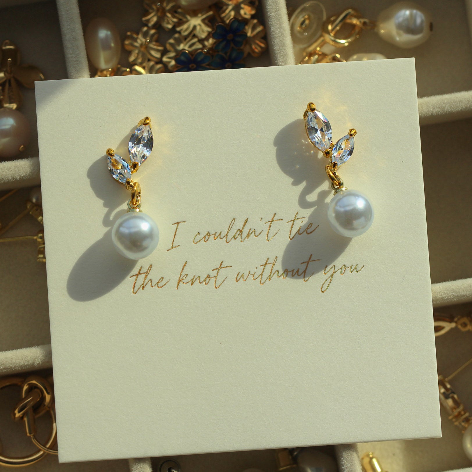 Marquise Pearl Drop Earrings