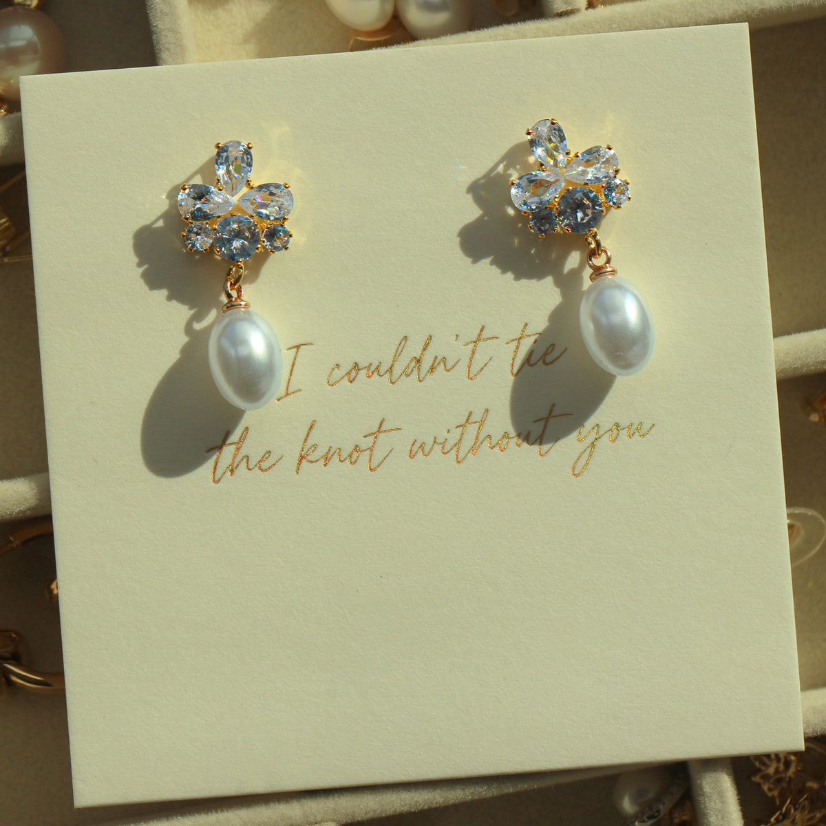 Crystal Pearl Drop Earrings