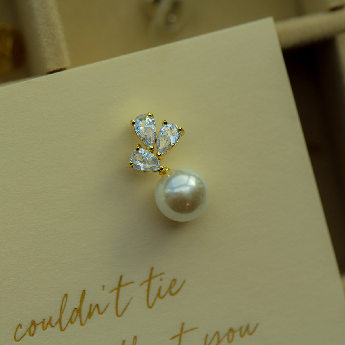 Pearl Petal Stud Earrings