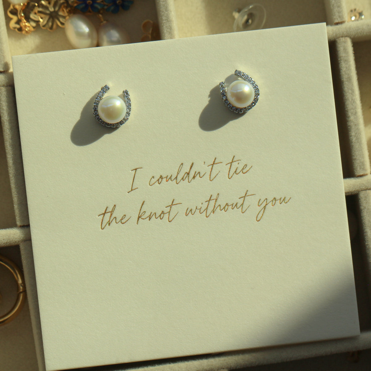 Lucky Horseshoe Pearl Earrings