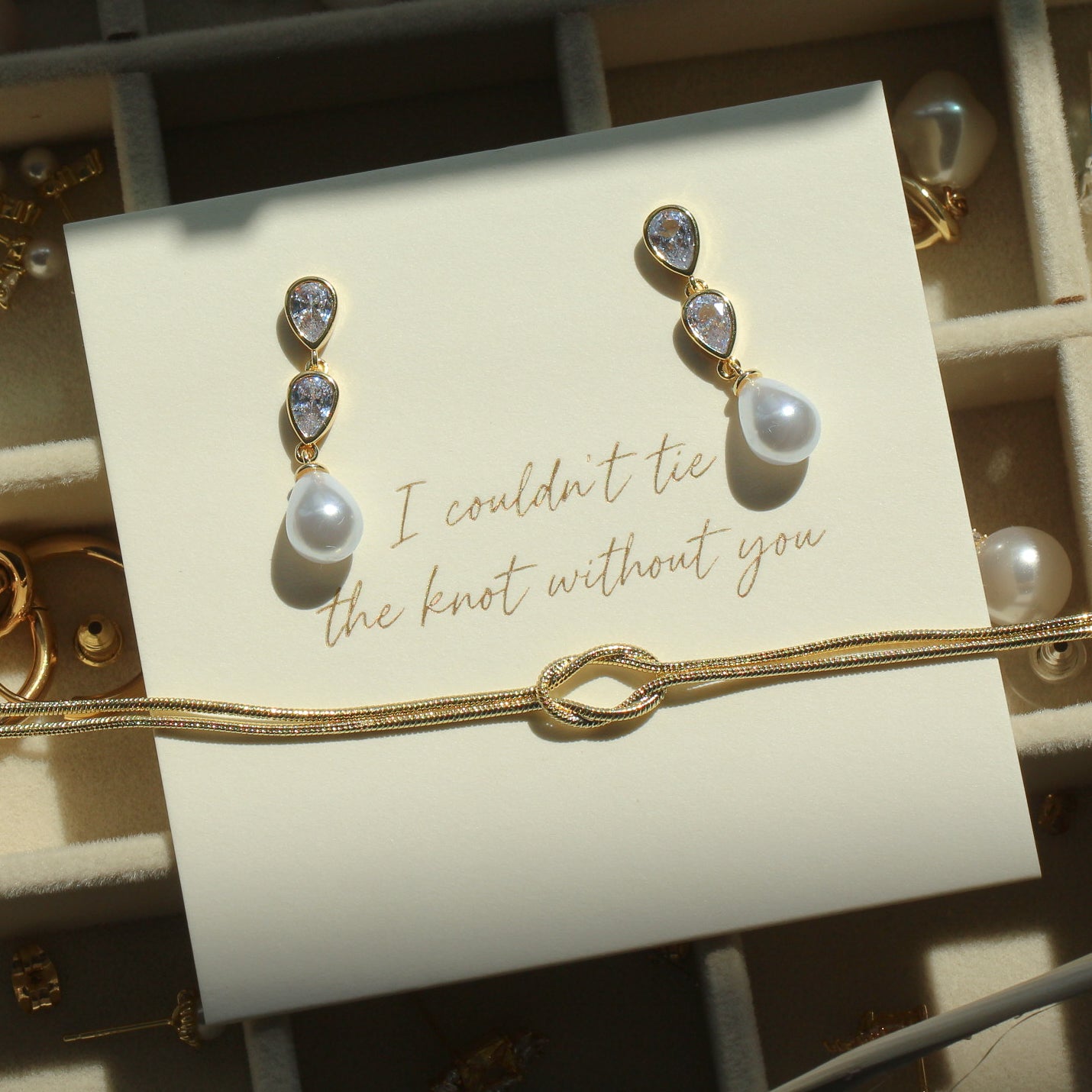 Dainty Teardrop & Knot Set
