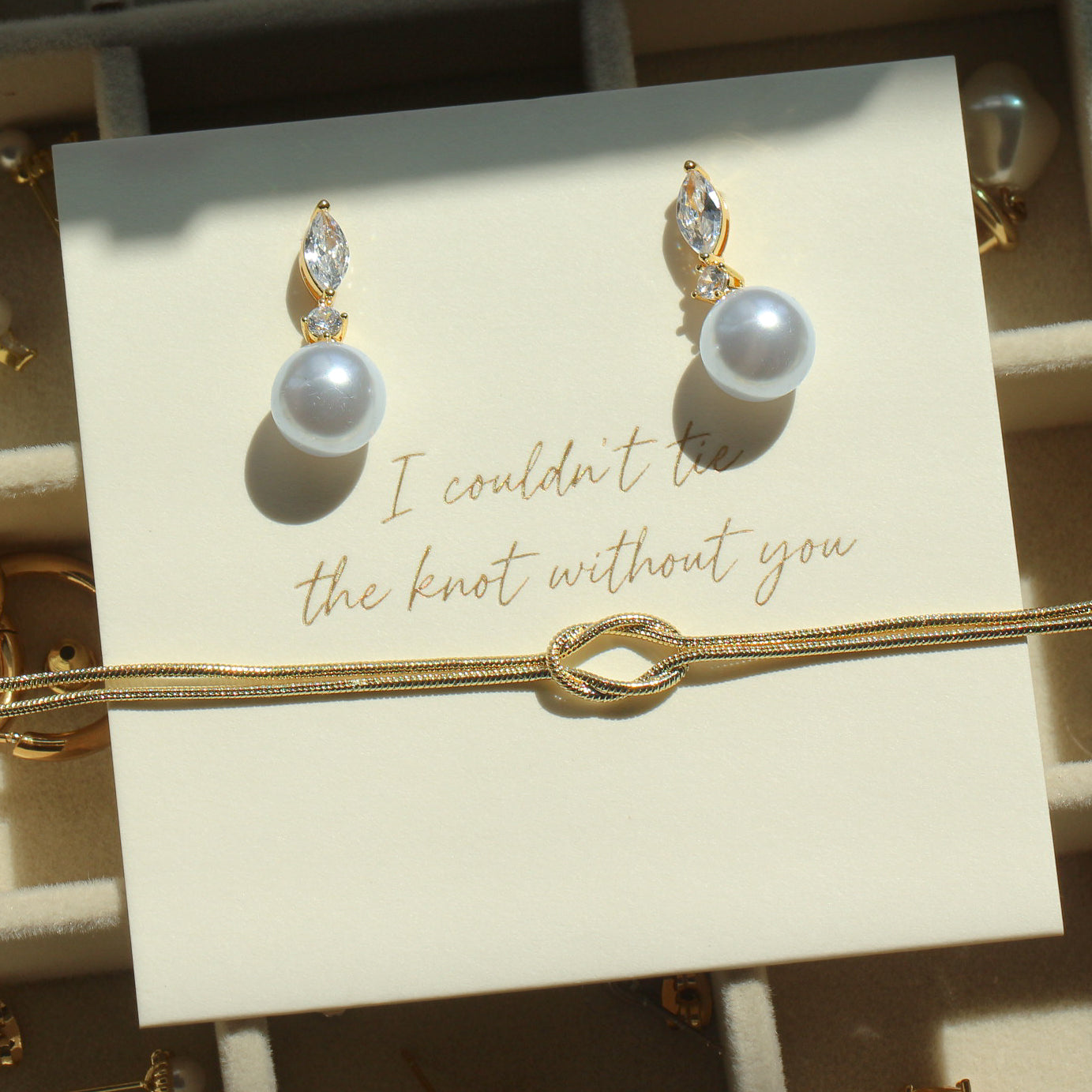 Marquise Pearl & Knot Set