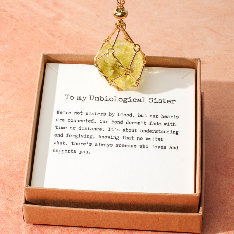 Unbiological Sister - Crystal Holder Necklace