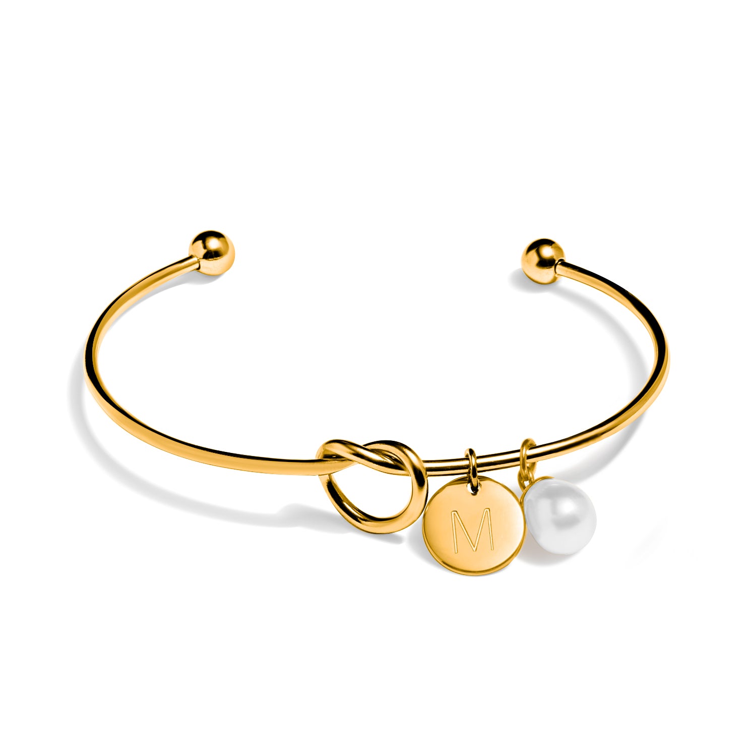 "Tie The Knot" - Natural Pearl Bangle