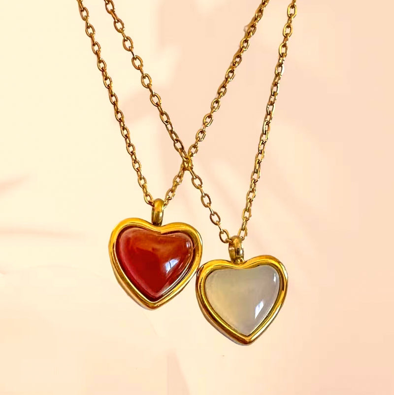 Carnelian Heart Necklace