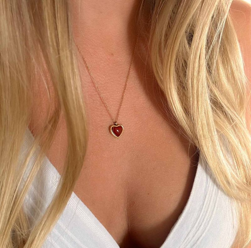 Carnelian Heart Necklace
