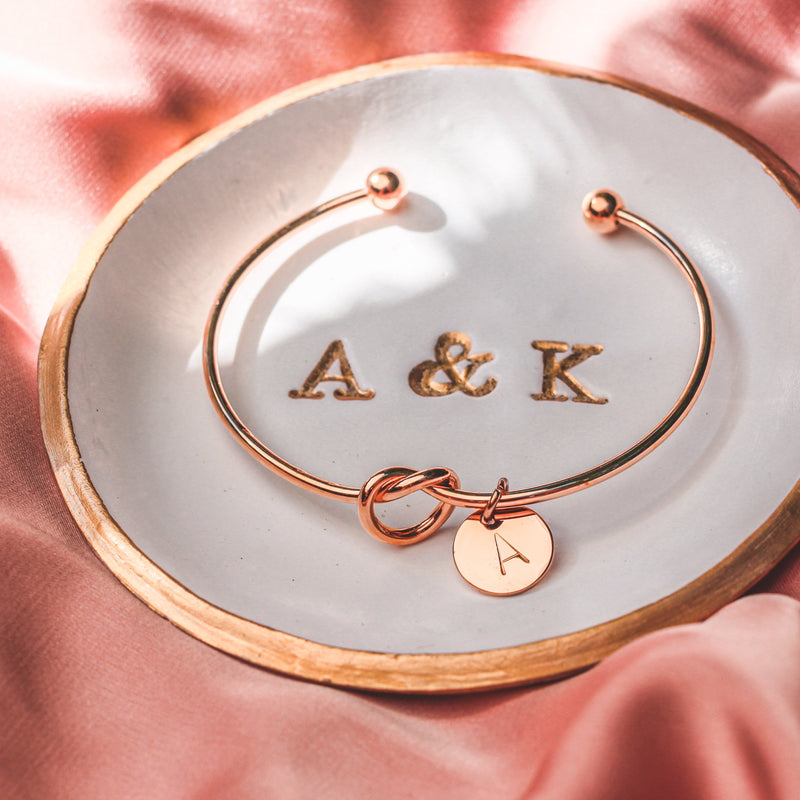 AC "Tie The Knot" Coin Initial Bracelet