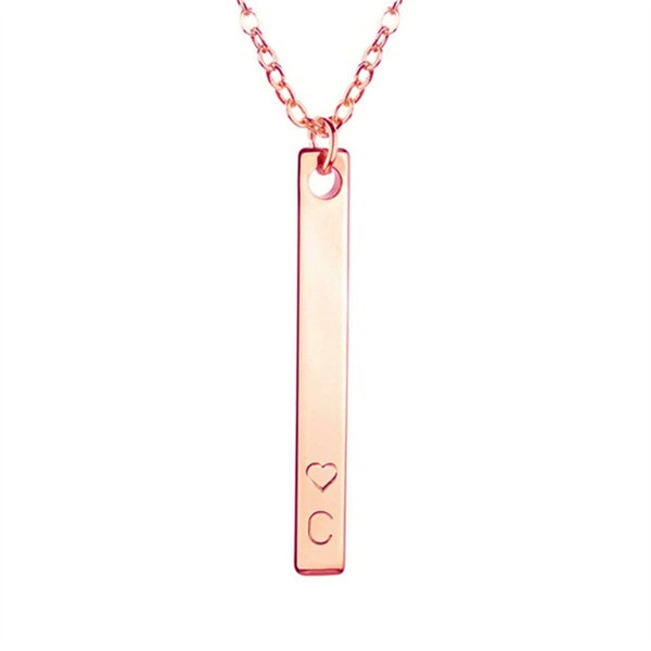 Vertical Bar Initial Necklace