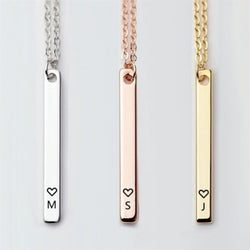 Vertical Bar Initial Necklace